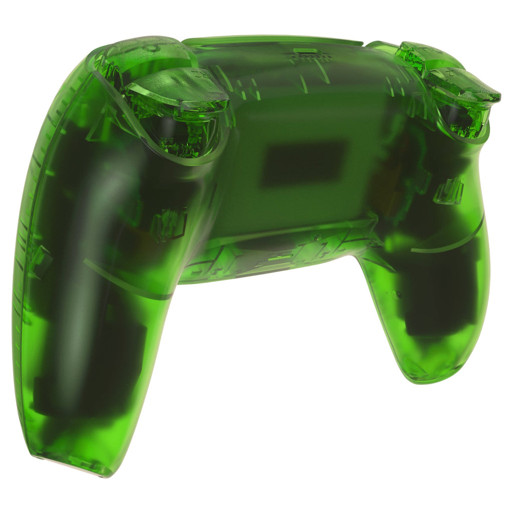 eXtremeRate Replacement Full Set Shells with Buttons Compatible with PS5 Controller BDM-010/020 - Clear Green eXtremeRate