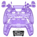 eXtremeRate Replacement Full Set Shells with Buttons Compatible with PS5 Controller BDM-030/040/050 - Clear Atomic Purple eXtremeRate