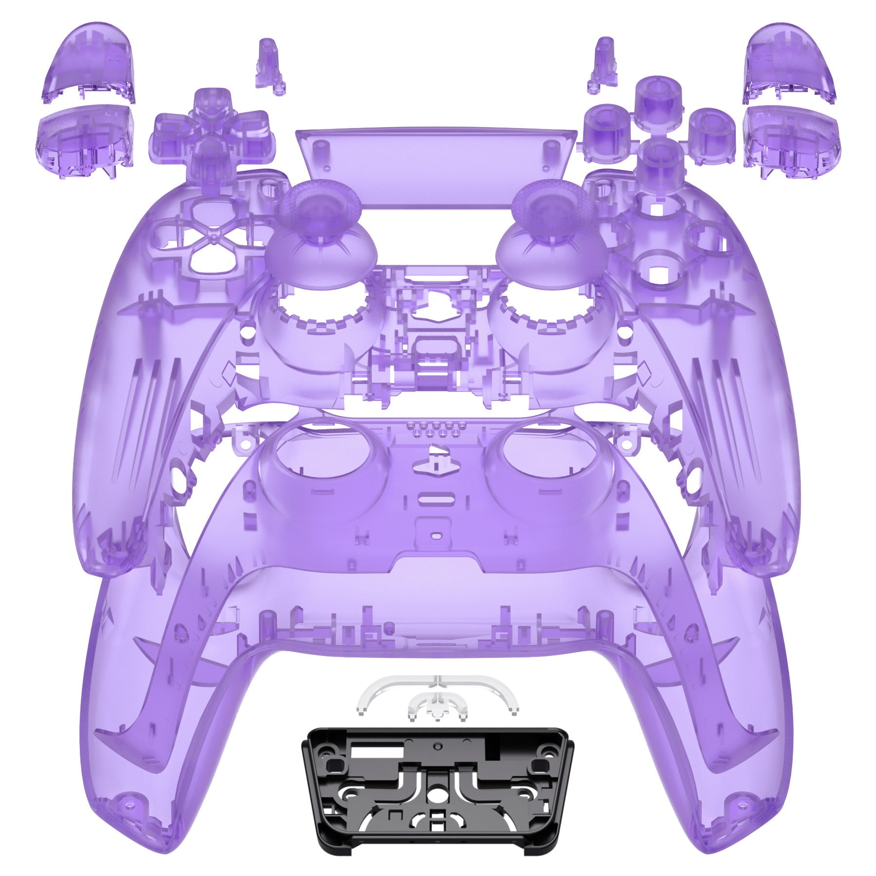 eXtremeRate Replacement Full Set Shells with Buttons Compatible with PS5 Controller BDM-030/040/050 - Clear Atomic Purple eXtremeRate