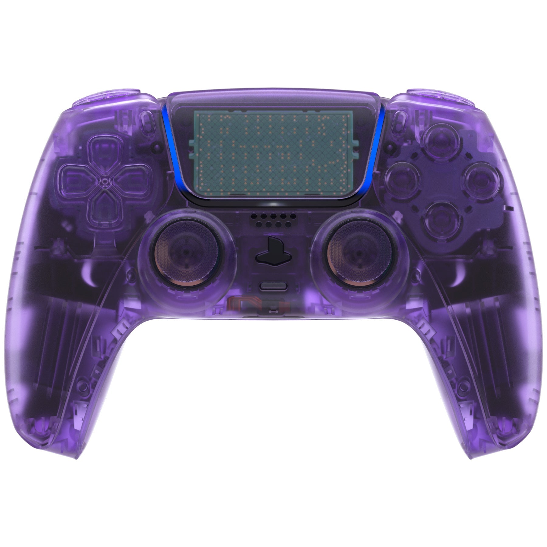 eXtremeRate Replacement Full Set Shells with Buttons Compatible with PS5 Controller BDM-030/040/050 - Clear Atomic Purple eXtremeRate