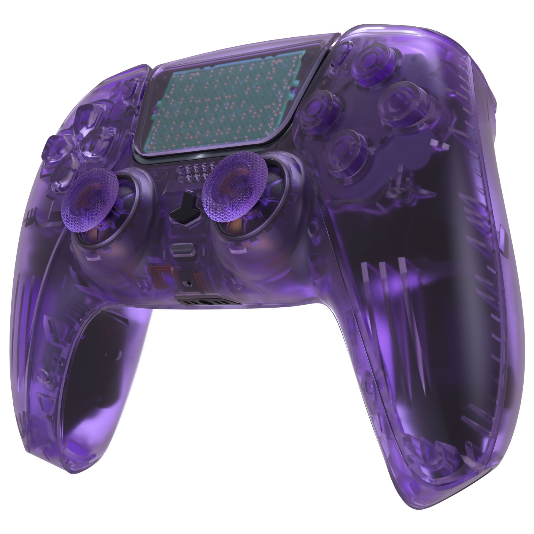 eXtremeRate Replacement Full Set Shells with Buttons Compatible with PS5 Controller BDM-030/040/050 - Clear Atomic Purple eXtremeRate