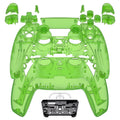 eXtremeRate Replacement Full Set Shells with Buttons Compatible with PS5 Controller BDM-030/040/050 - Clear Green eXtremeRate