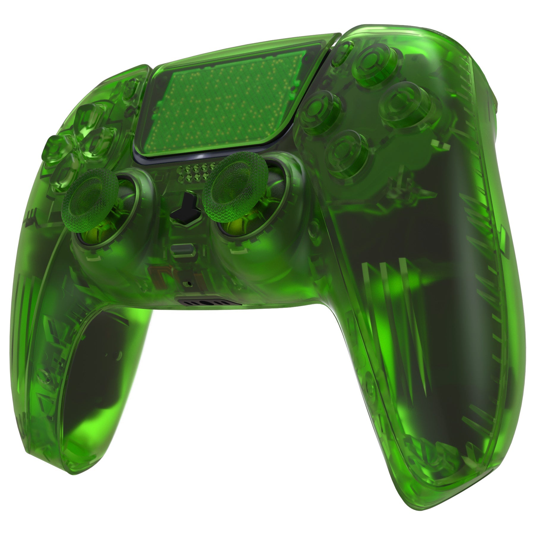 eXtremeRate Replacement Full Set Shells with Buttons Compatible with PS5 Controller BDM-030/040/050 - Clear Green eXtremeRate