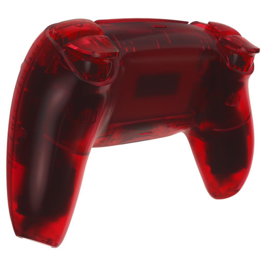eXtremeRate Replacement Full Set Shells with Buttons Compatible with PS5 Controller BDM-030/040/050 - Clear Red eXtremeRate