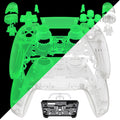 eXtremeRate Replacement Full Set Shells with Buttons Compatible with PS5 Controller BDM-030/040/050 - Glow in Dark - Green eXtremeRate