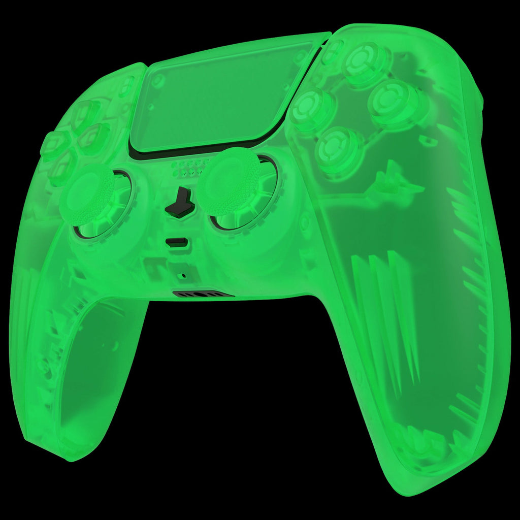 eXtremeRate Replacement Full Set Shells with Buttons Compatible with PS5 Controller BDM-030/040/050 - Glow in Dark - Green eXtremeRate