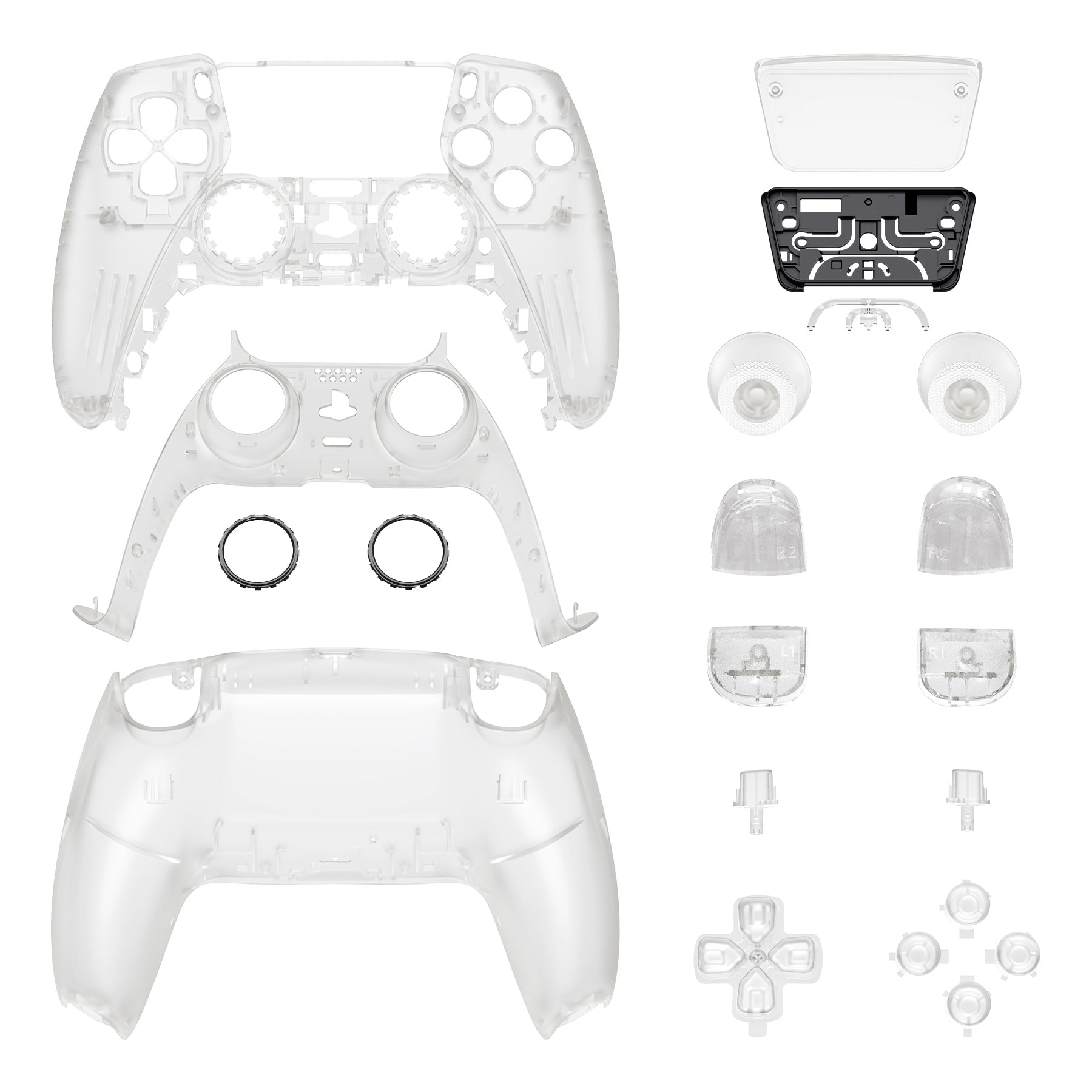 eXtremeRate Replacement Full Set Shells with Buttons Compatible with PS5 Controller BDM-030/040/050 - Glow in Dark - Green eXtremeRate