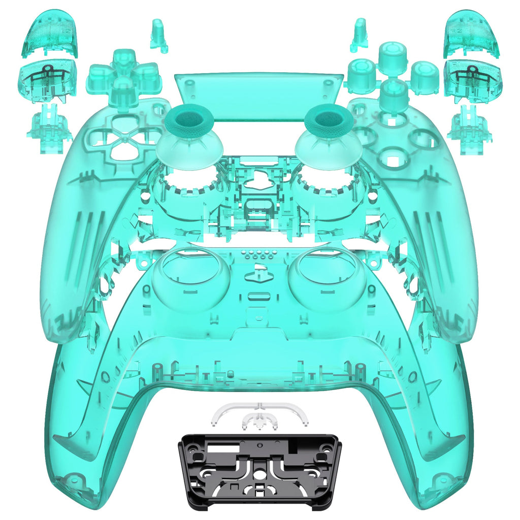 eXtremeRate Replacement Full Set Shells with Buttons Compatible with PS5 Controller BDM-030/040/050 - Emerald Green eXtremeRate