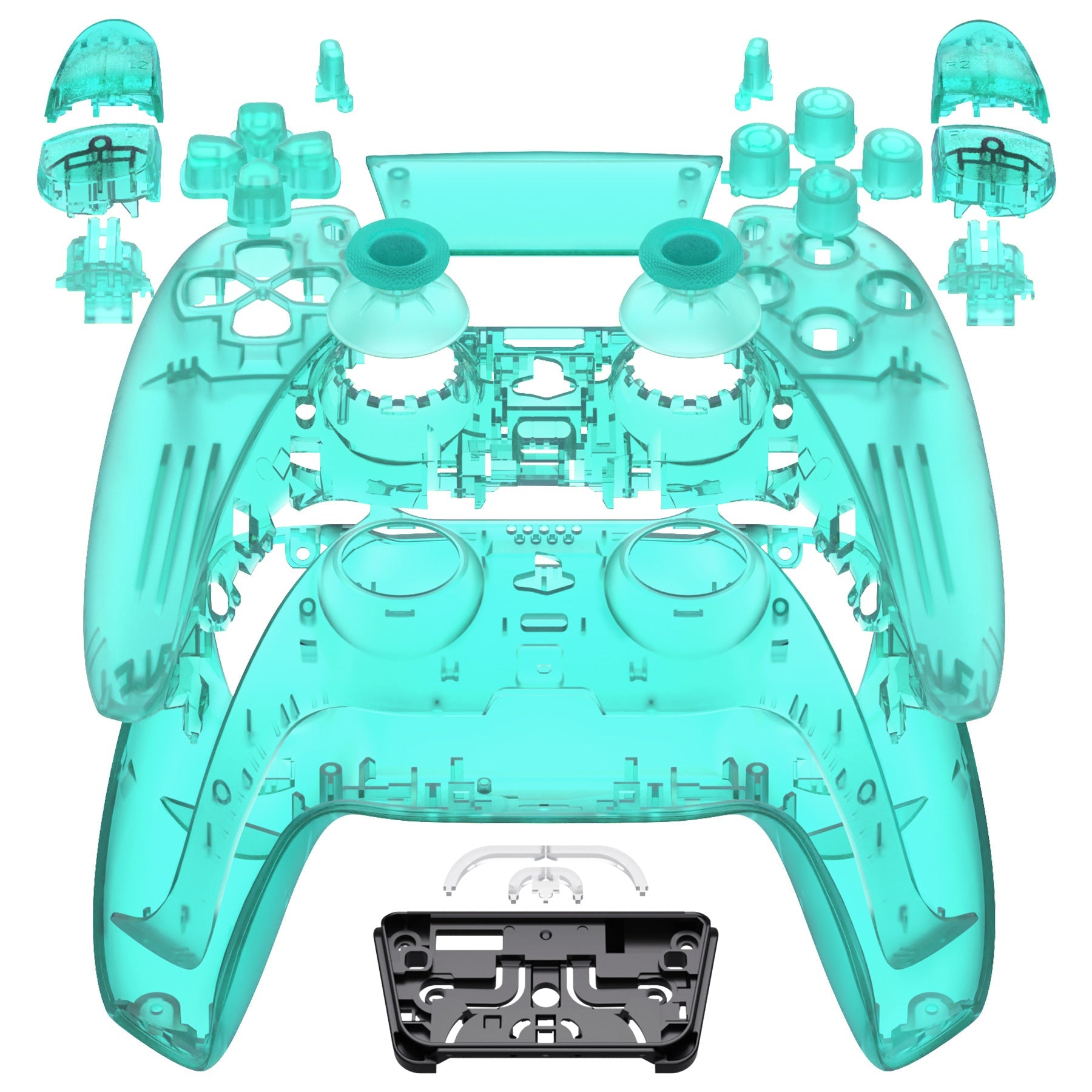 eXtremeRate Replacement Full Set Shells with Buttons Compatible with PS5 Controller BDM-030/040/050 - Emerald Green eXtremeRate