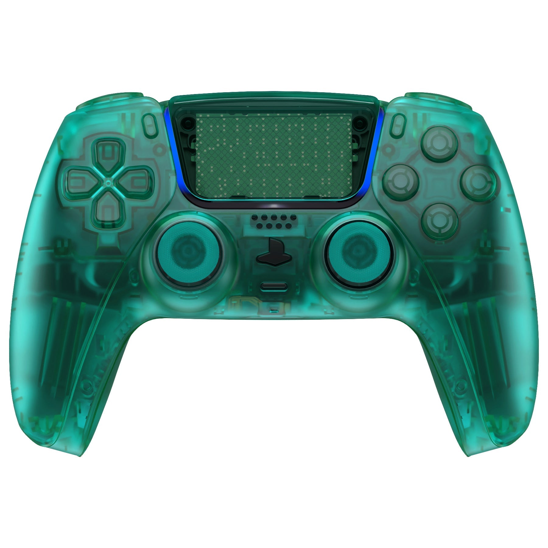 eXtremeRate Replacement Full Set Shells with Buttons Compatible with PS5 Controller BDM-030/040/050 - Emerald Green eXtremeRate