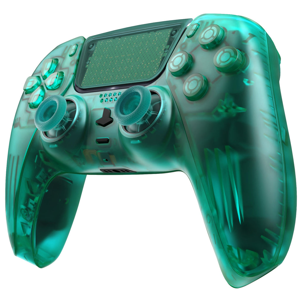 eXtremeRate Replacement Full Set Shells with Buttons Compatible with PS5 Controller BDM-030/040/050 - Emerald Green eXtremeRate