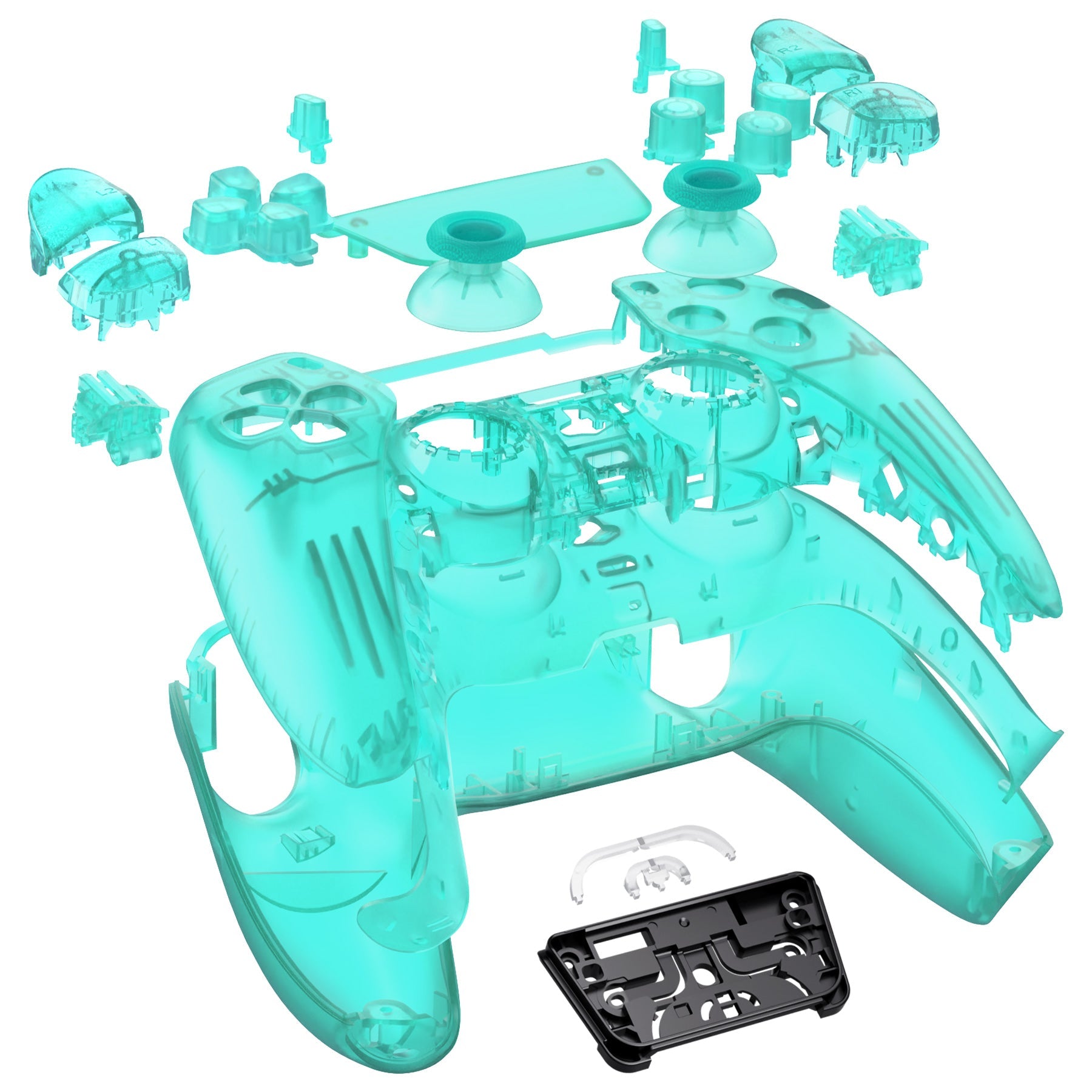 eXtremeRate Replacement Full Set Shells with Buttons Compatible with PS5 Controller BDM-030/040/050 - Emerald Green eXtremeRate