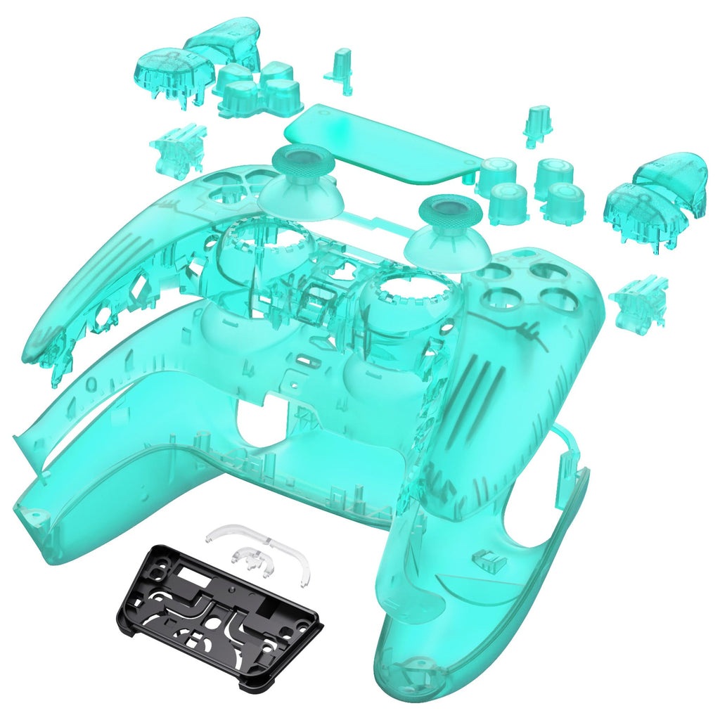 eXtremeRate Replacement Full Set Shells with Buttons Compatible with PS5 Controller BDM-030/040/050 - Emerald Green eXtremeRate