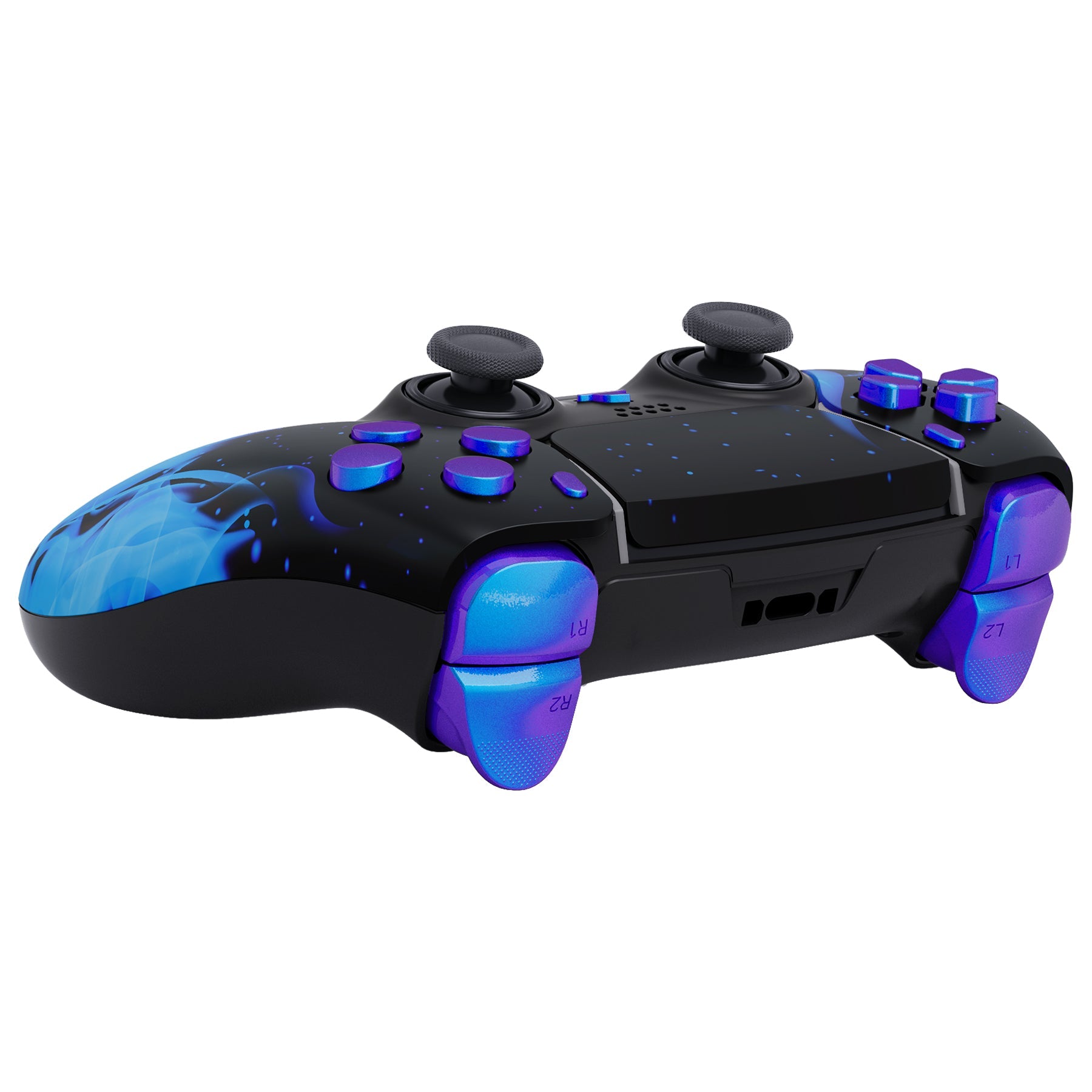 eXtremeRate Replacement Full Set Shells with Buttons Compatible with PS5 Edge Controller - Blue Flame eXtremeRate