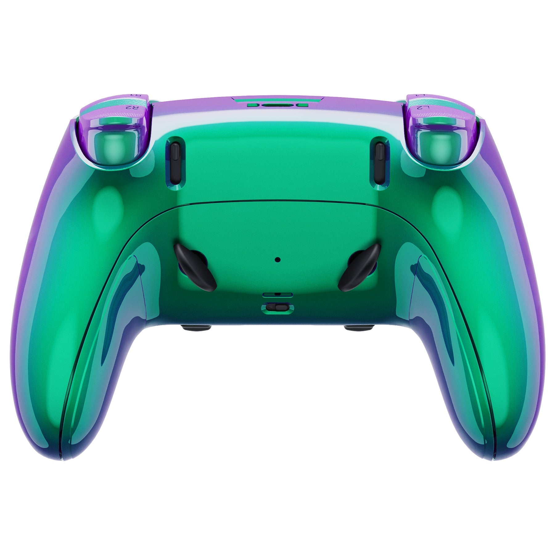 eXtremeRate Replacement Full Set Shells with Buttons Compatible with PS5 Edge Controller - Chameleon Green Purple eXtremeRate