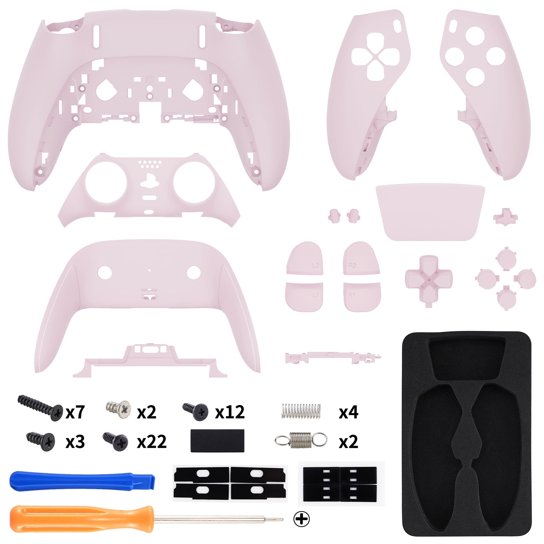 eXtremeRate Replacement Full Set Shells with Buttons Compatible with PS5 Edge Controller - Cherry Blossoms Pink eXtremeRate