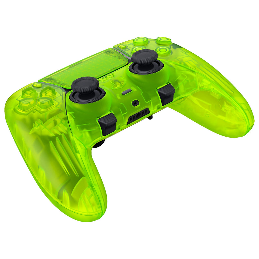 eXtremeRate Replacement Full Set Shells with Buttons Compatible with PS5 Edge Controller - Clear Lime Green eXtremeRate