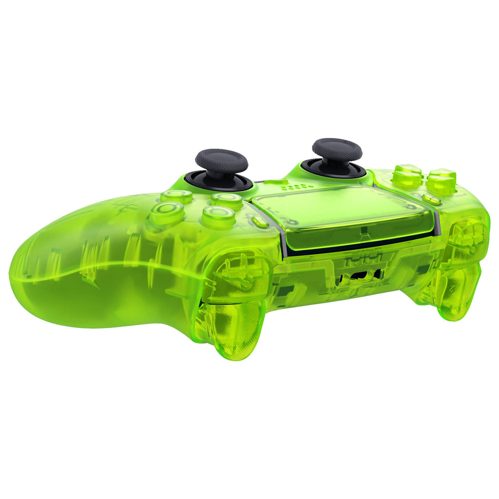 eXtremeRate Replacement Full Set Shells with Buttons Compatible with PS5 Edge Controller - Clear Lime Green eXtremeRate