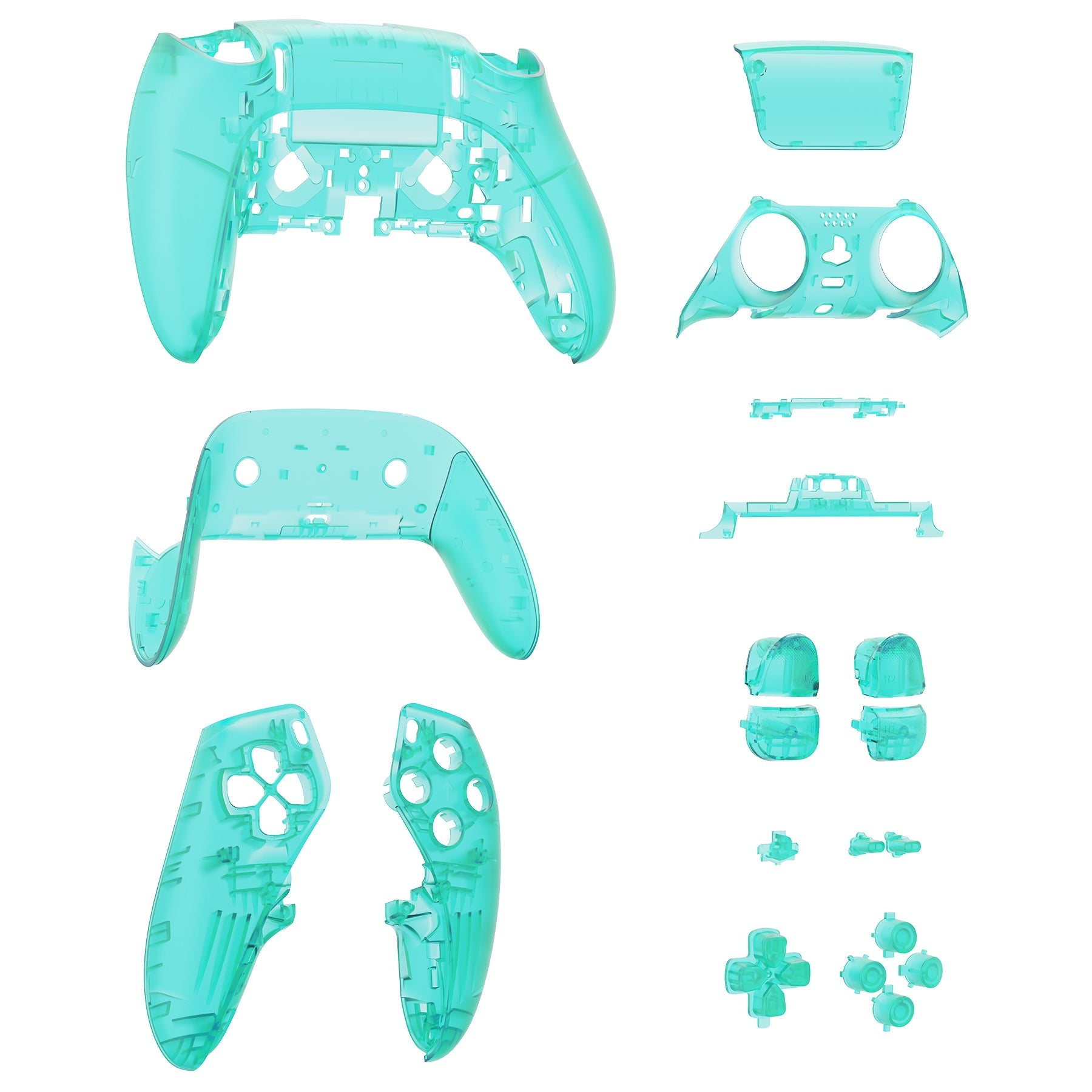 eXtremeRate Replacement Full Set Shells with Buttons Compatible with PS5 Edge Controller - Emerald Green eXtremeRate