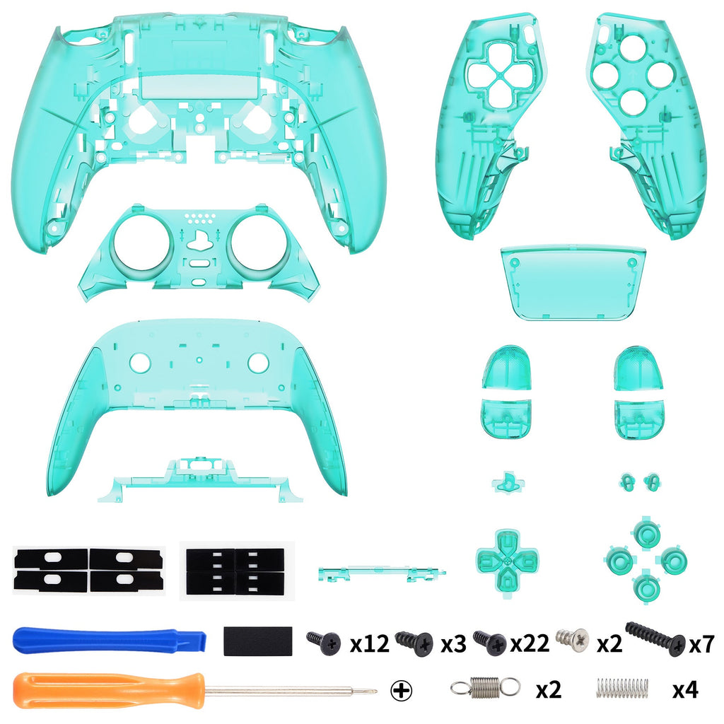 eXtremeRate Replacement Full Set Shells with Buttons Compatible with PS5 Edge Controller - Emerald Green eXtremeRate