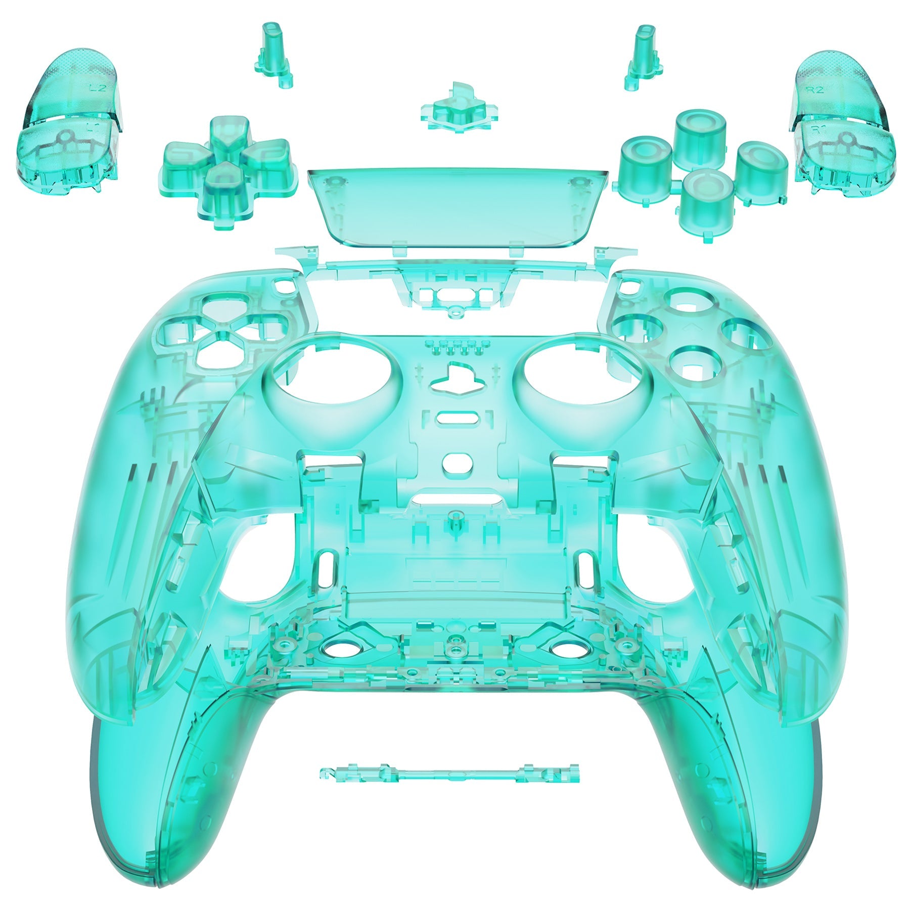 eXtremeRate Replacement Full Set Shells with Buttons Compatible with PS5 Edge Controller - Emerald Green eXtremeRate