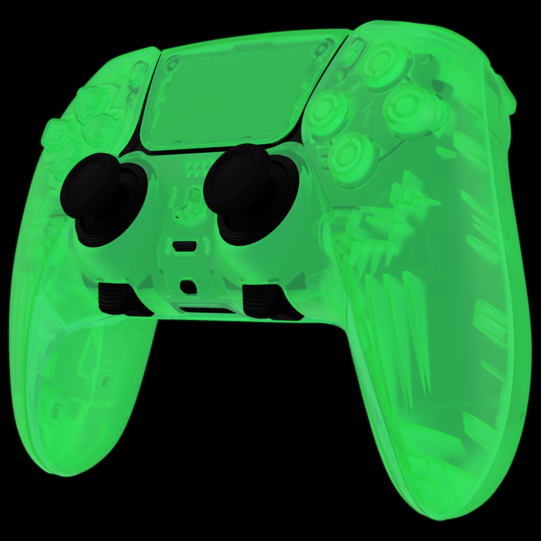 eXtremeRate Replacement Full Set Shells with Buttons Compatible with PS5 Edge Controller - Glow in Dark - Green eXtremeRate