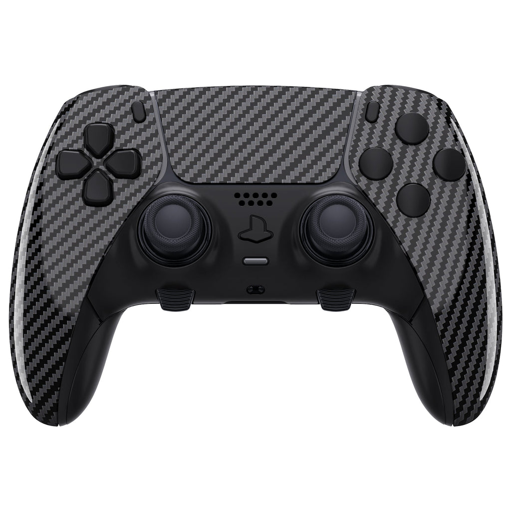 eXtremeRate Replacement Full Set Shells with Buttons Compatible with PS5 Edge Controller - Graphite Carbon Fiber eXtremeRate