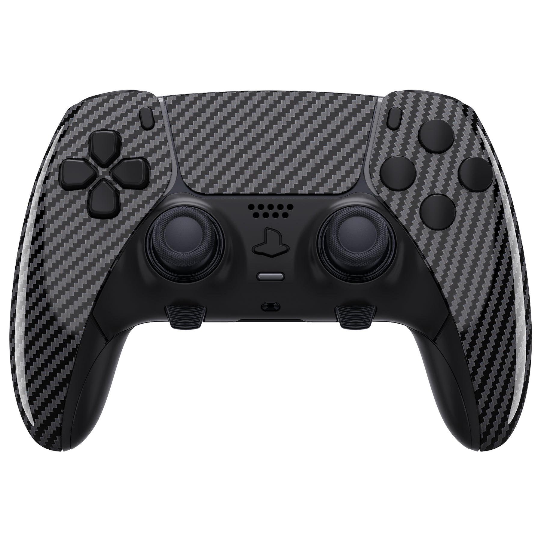 eXtremeRate Replacement Full Set Shells with Buttons Compatible with PS5 Edge Controller - Graphite Carbon Fiber eXtremeRate