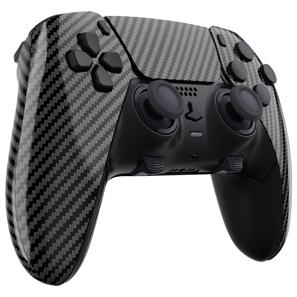 eXtremeRate Replacement Full Set Shells with Buttons Compatible with PS5 Edge Controller - Graphite Carbon Fiber eXtremeRate