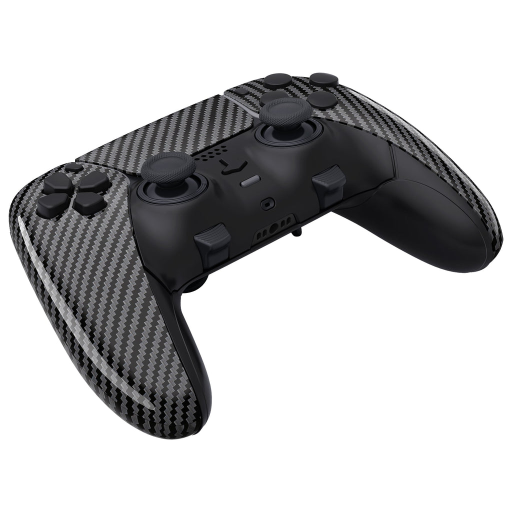 eXtremeRate Replacement Full Set Shells with Buttons Compatible with PS5 Edge Controller - Graphite Carbon Fiber eXtremeRate