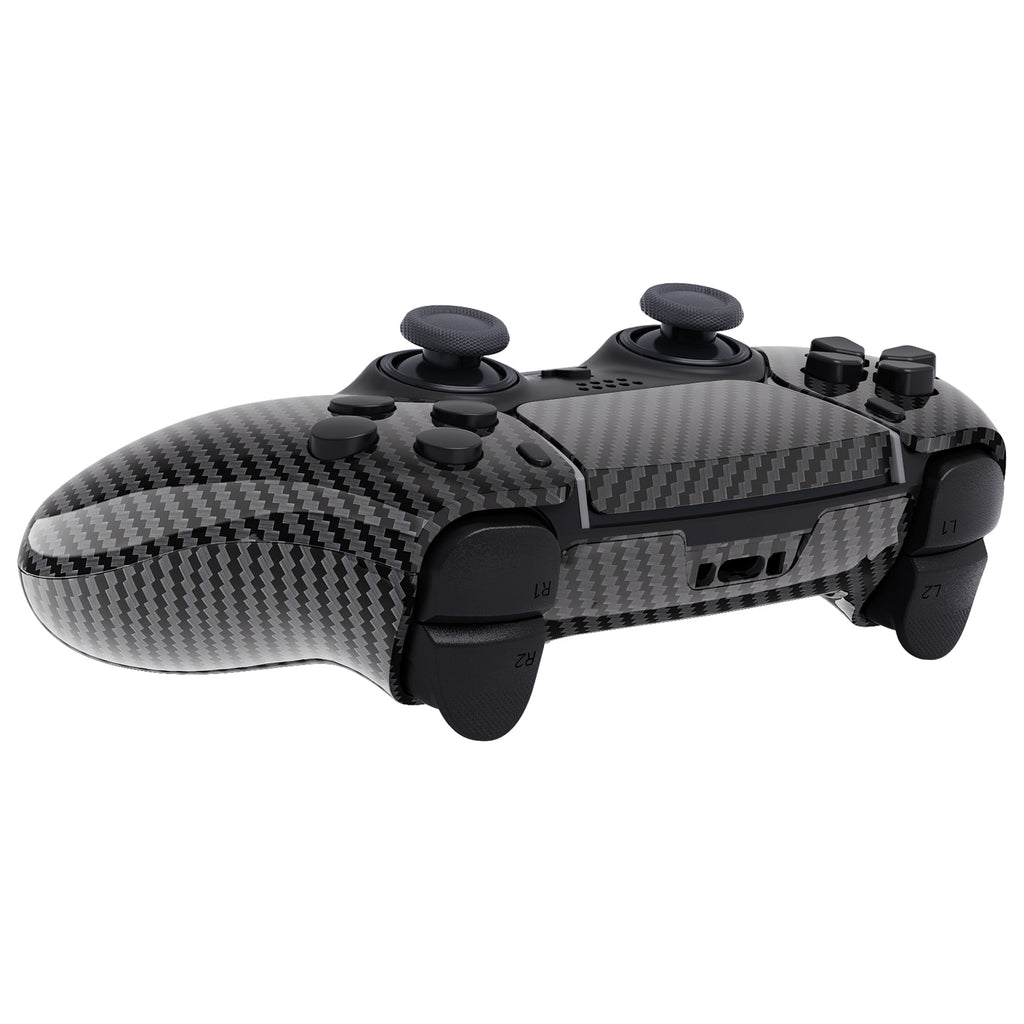 eXtremeRate Replacement Full Set Shells with Buttons Compatible with PS5 Edge Controller - Graphite Carbon Fiber eXtremeRate