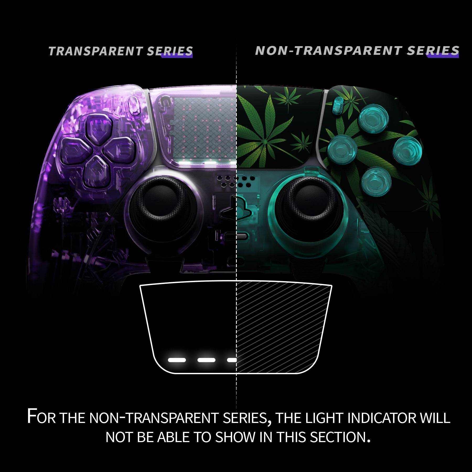 eXtremeRate Replacement Full Set Shells with Buttons Compatible with PS5 Edge Controller - Green Weeds eXtremeRate