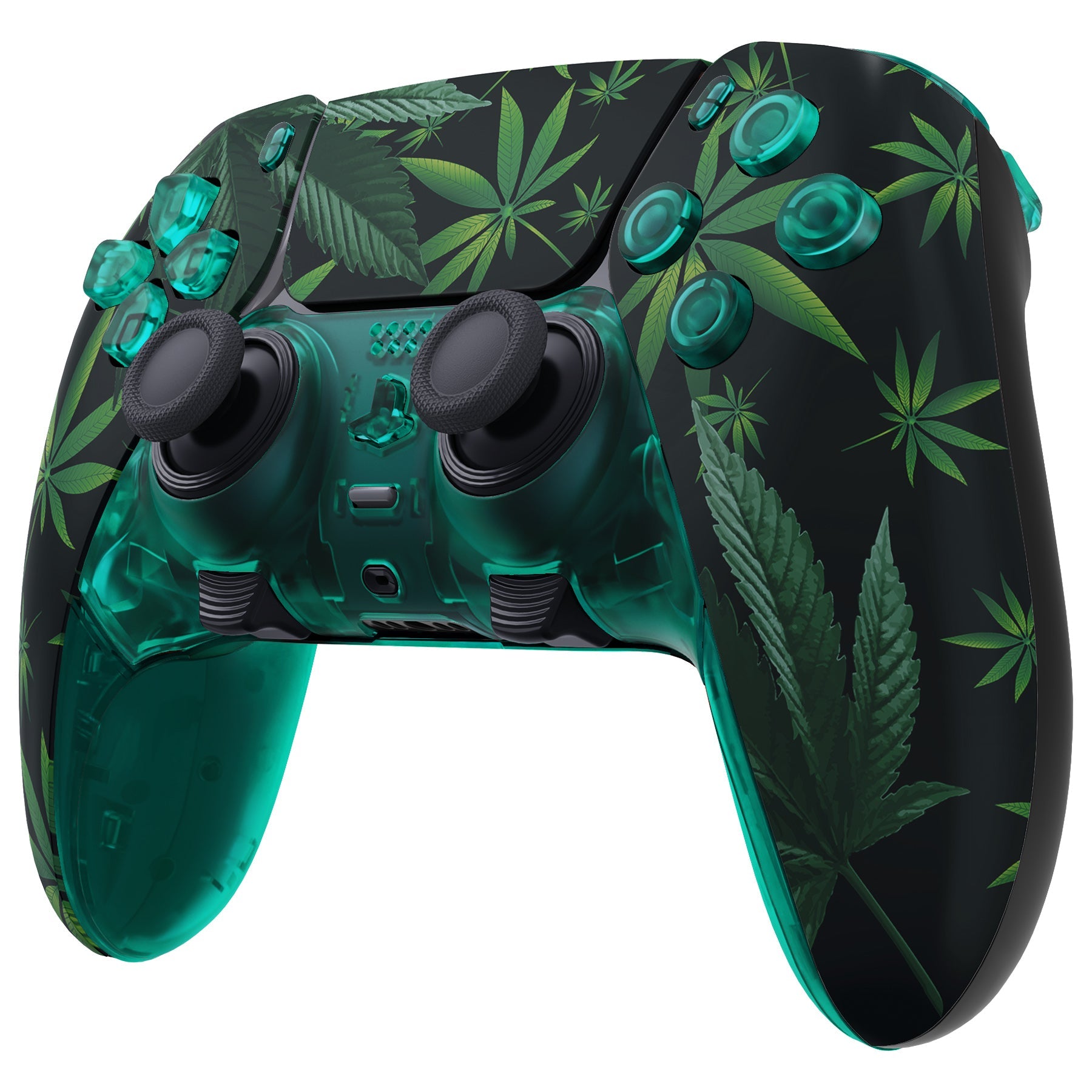 eXtremeRate Replacement Full Set Shells with Buttons Compatible with PS5 Edge Controller - Green Weeds eXtremeRate