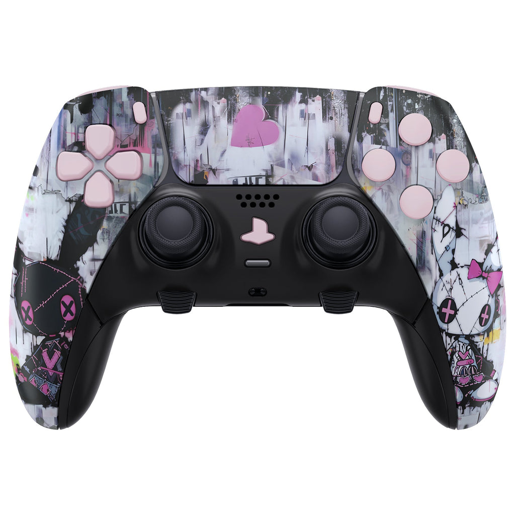 eXtremeRate Replacement Full Set Shells with Buttons Compatible with PS5 Edge Controller - Lovely Punky Bunny eXtremeRate