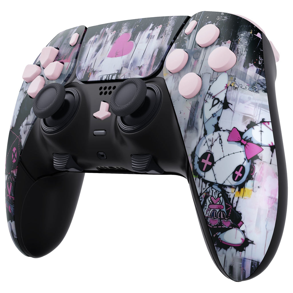 eXtremeRate Replacement Full Set Shells with Buttons Compatible with PS5 Edge Controller - Lovely Punky Bunny eXtremeRate