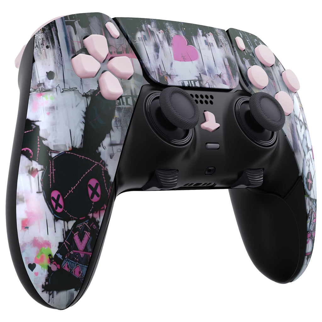 eXtremeRate Replacement Full Set Shells with Buttons Compatible with PS5 Edge Controller - Lovely Punky Bunny eXtremeRate