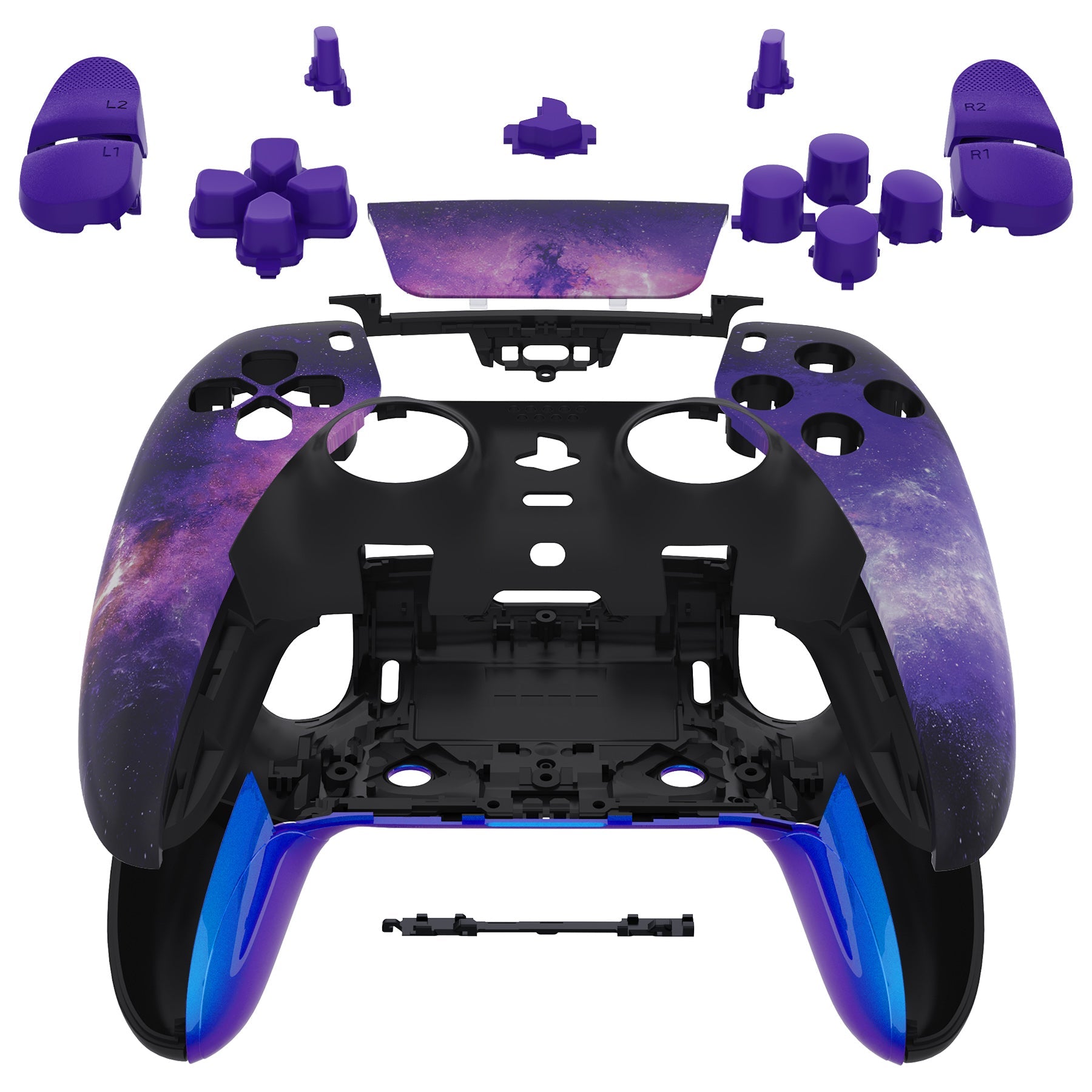 eXtremeRate Replacement Full Set Shells with Buttons Compatible with PS5 Edge Controller - Nebula Galaxy eXtremeRate