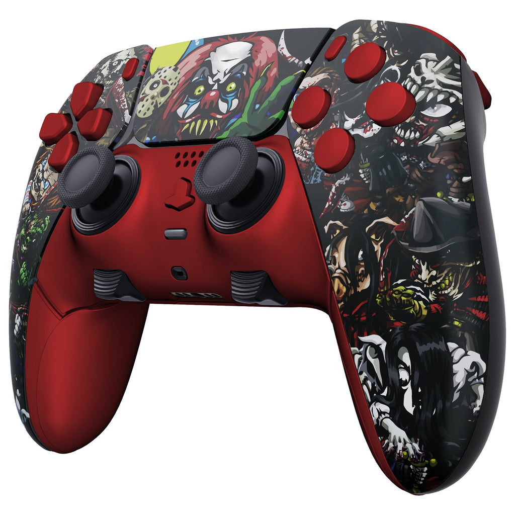 eXtremeRate Replacement Full Set Shells with Buttons Compatible with PS5 Edge Controller - Scary Party eXtremeRate