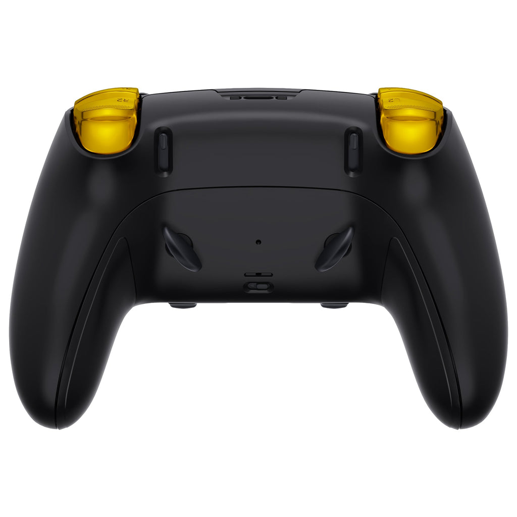 eXtremeRate Replacement Full Set Shells with Buttons Compatible with PS5 Edge Controller - The Great GOLDEN Wave Off Kanagawa - Black eXtremeRate