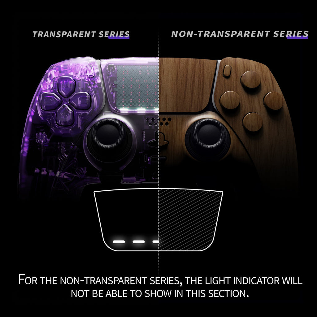 eXtremeRate Replacement Full Set Shells with Buttons Compatible with PS5 Edge Controller - Wood Grain eXtremeRate