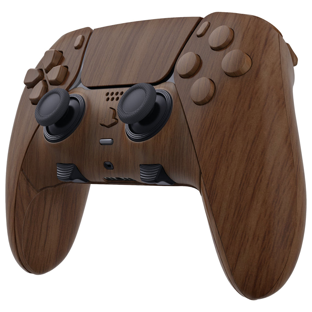 eXtremeRate Replacement Full Set Shells with Buttons Compatible with PS5 Edge Controller - Wood Grain eXtremeRate