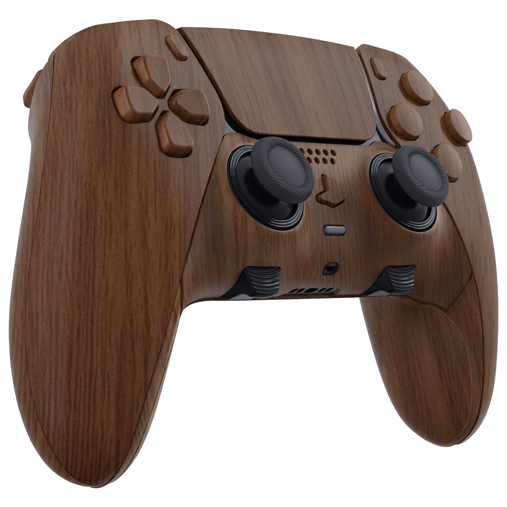 eXtremeRate Replacement Full Set Shells with Buttons Compatible with PS5 Edge Controller - Wood Grain eXtremeRate