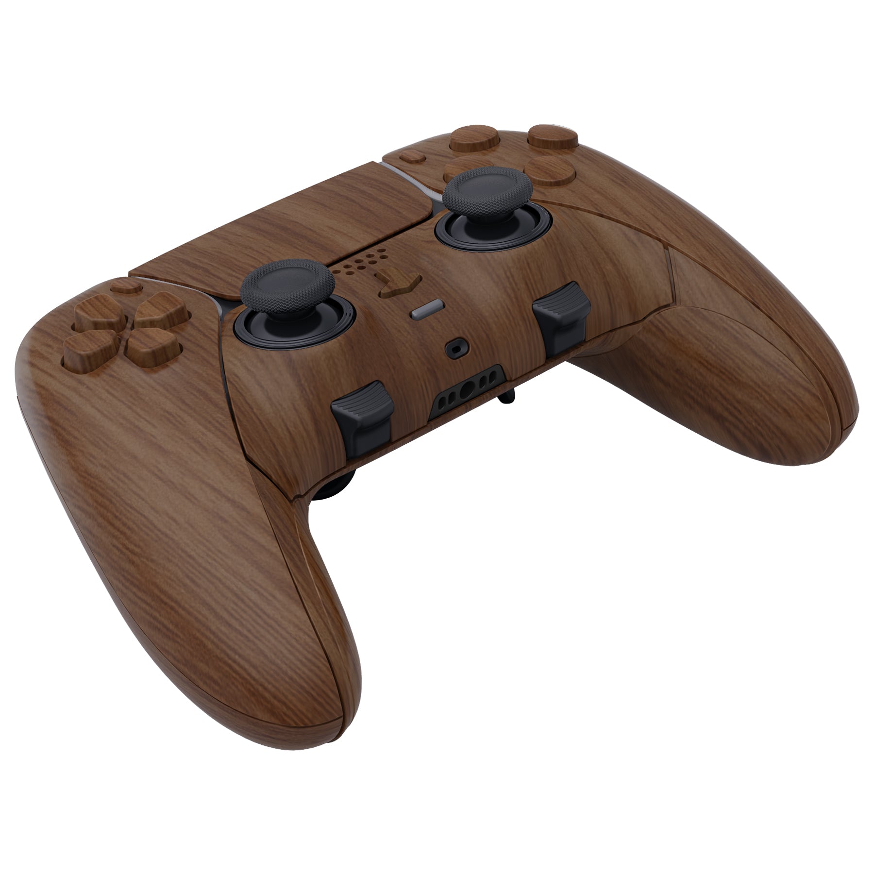 eXtremeRate Replacement Full Set Shells with Buttons Compatible with PS5 Edge Controller - Wood Grain eXtremeRate