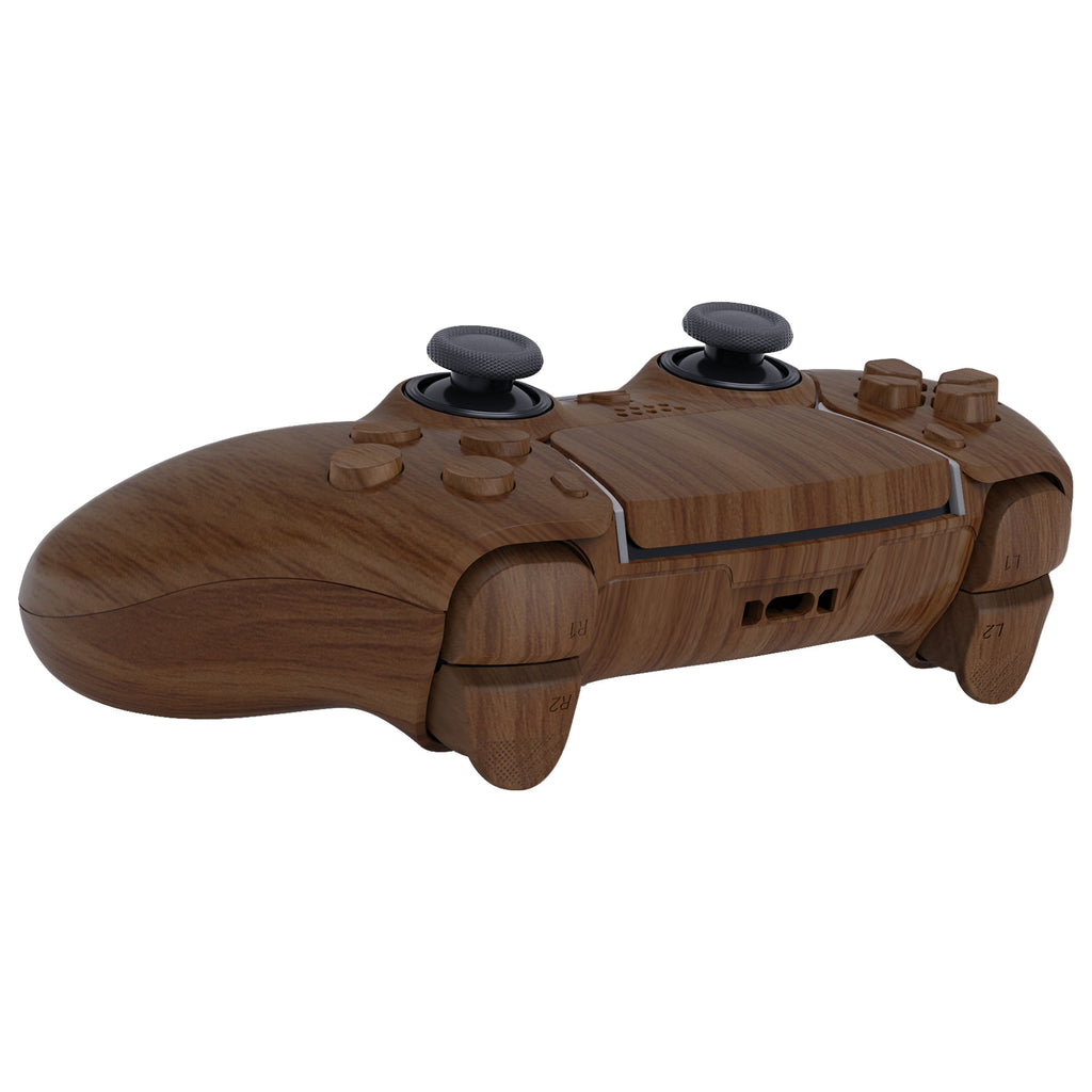 eXtremeRate Replacement Full Set Shells with Buttons Compatible with PS5 Edge Controller - Wood Grain eXtremeRate