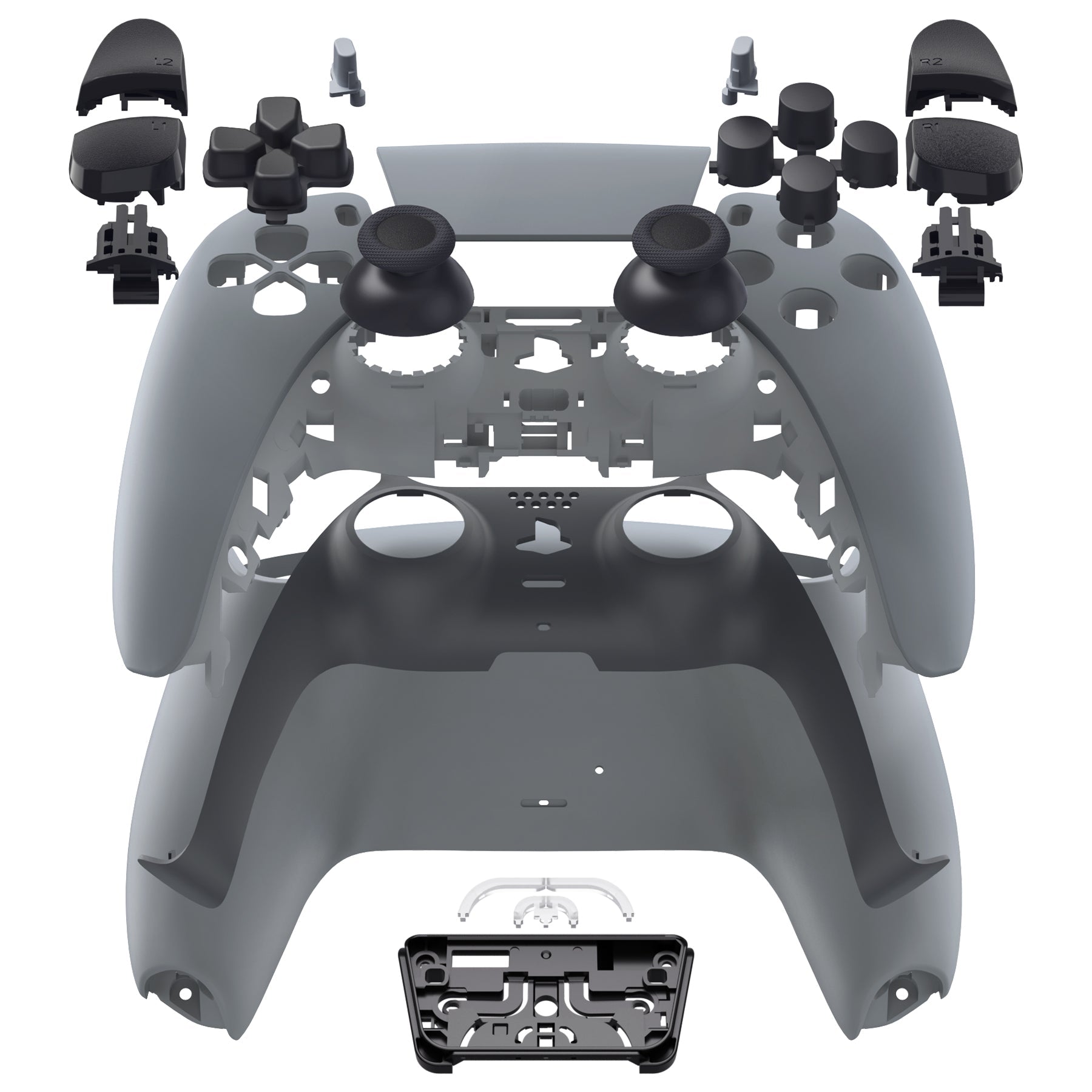 eXtremeRate Replacement Full Set Shells with Buttons Compatible with PS5 Controller BDM-030/040/050 - New Hope Gray eXtremeRate