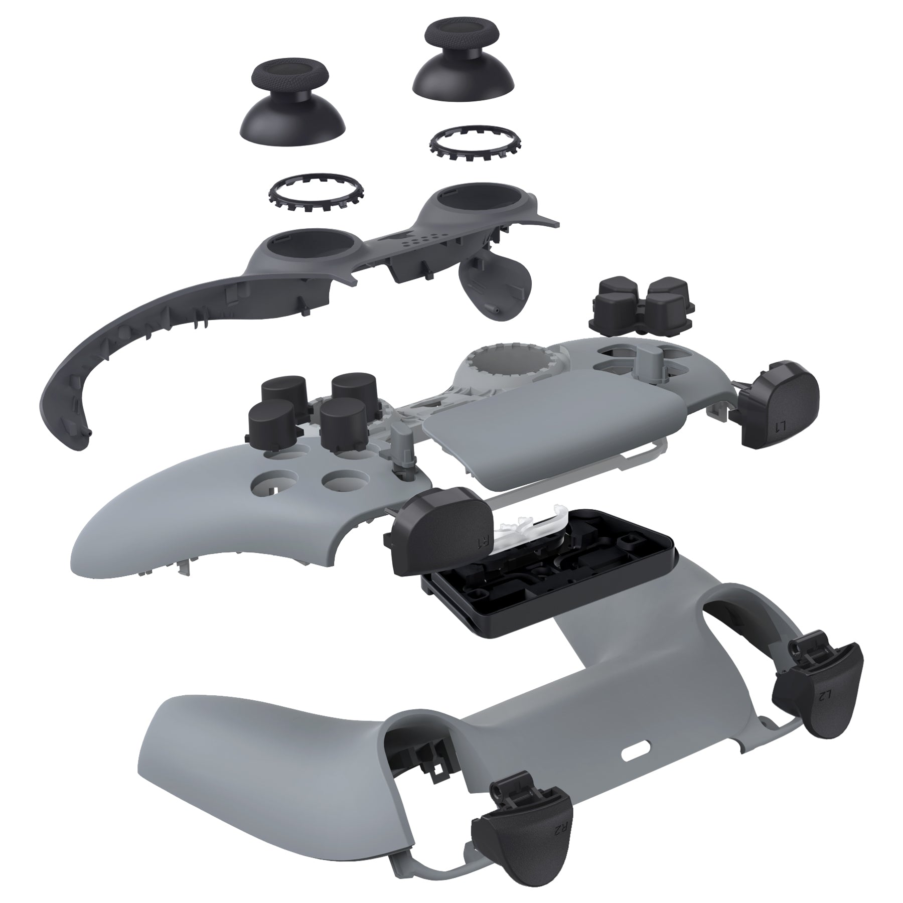 eXtremeRate Replacement Full Set Shells with Buttons Compatible with PS5 Controller BDM-030/040/050 - New Hope Gray eXtremeRate