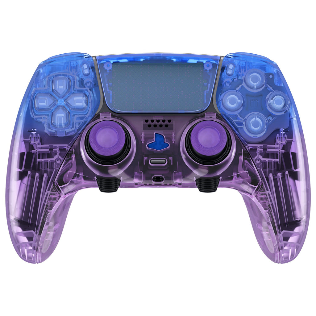 eXtremeRate Replacement Full Set Shells with Buttons Compatible with PS5 Edge Controller - Gradient Translucent Bluebell eXtremeRate