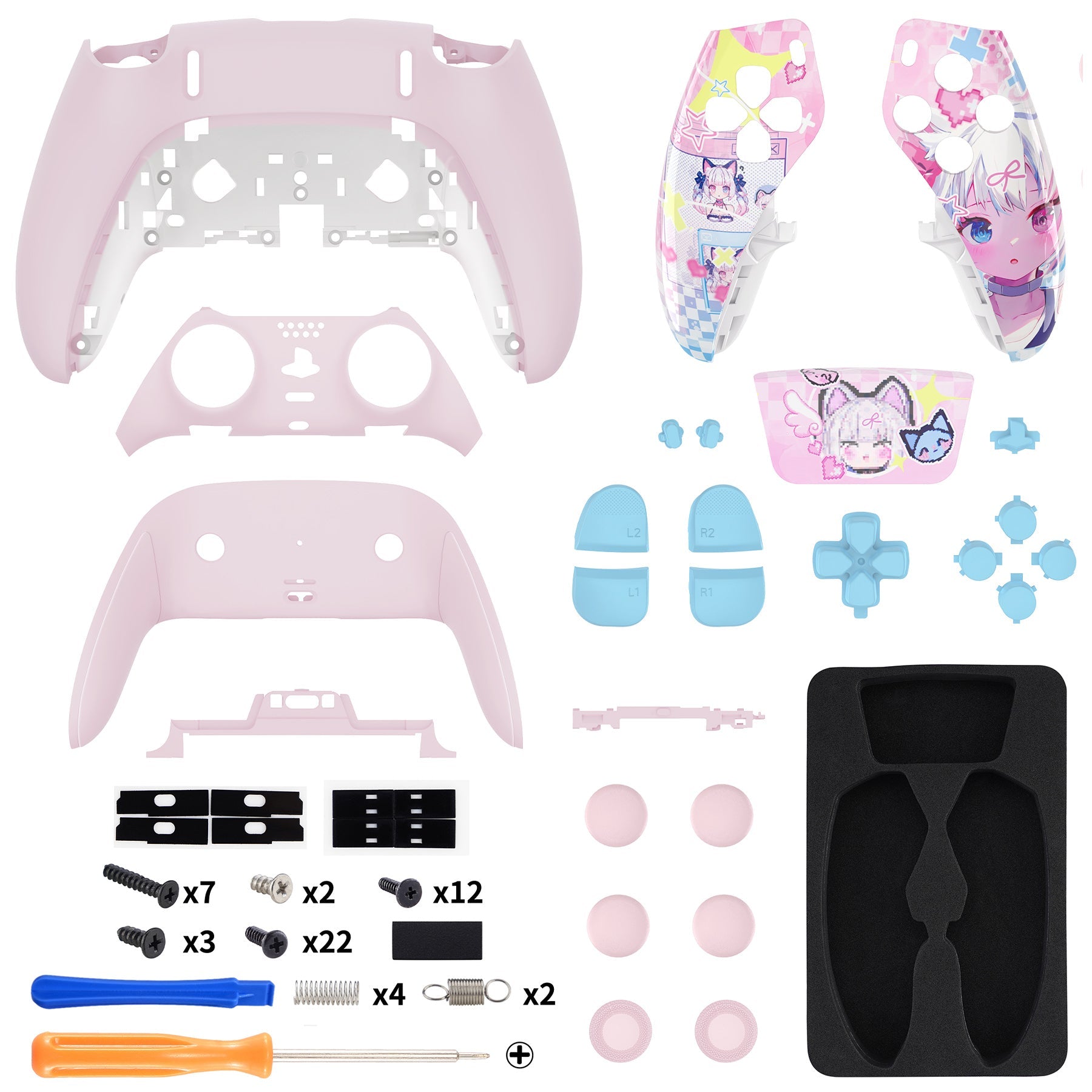 eXtremeRate Replacement Full Set Shells with Buttons Compatible with PS5 Edge Controller - MeWoow eXtremeRate