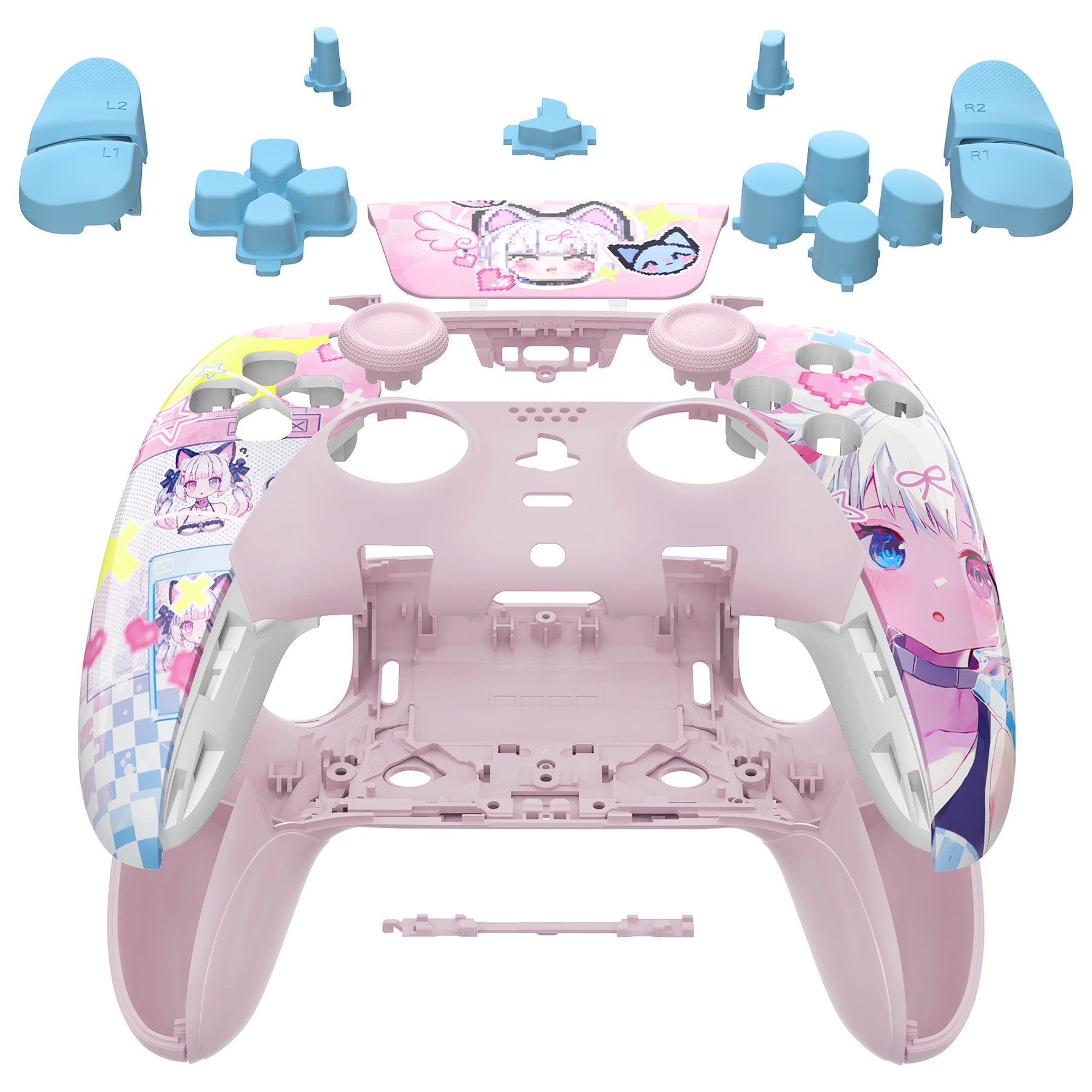 eXtremeRate Replacement Full Set Shells with Buttons Compatible with PS5 Edge Controller - MeWoow eXtremeRate