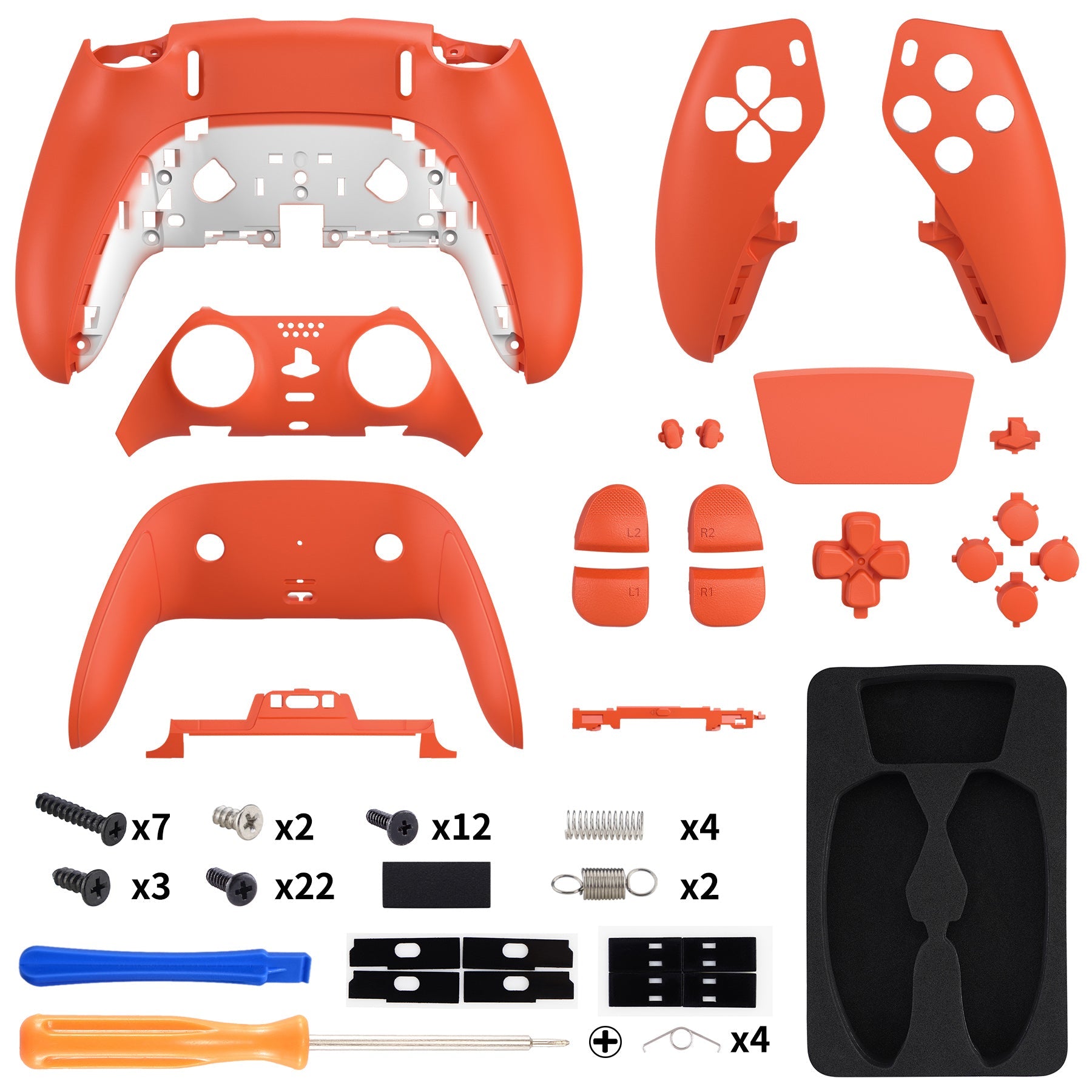 eXtremeRate Replacement Full Set Shells with Buttons Compatible with PS5 Edge Controller - Orange eXtremeRate